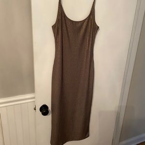 Revolve midi olive metallic dress